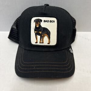 Goorin Bros The Farm Bad Boy Dog Black Trucker Hat Cap Rottweiler Rottie